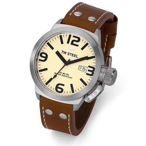 Image of TW 1 TW Steel Canteen style<br>45 mm med cream urskive